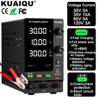 KUAIQU DC Power Supply 30V 10A,Adjustable Switching Regulated DC Bench Power Supply,12V 24V 48V 60V 120V Intelligent Charging