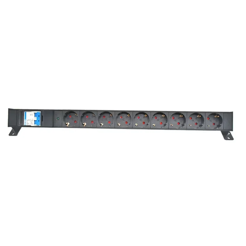 Tiras de alimentación PDU, enchufe de Metal para encimera de escritorio de oficina, salida 1-9AC, fila de muebles, enchufe eléctrico, enchufe europeo, interruptor de aire de 16A y 4000W