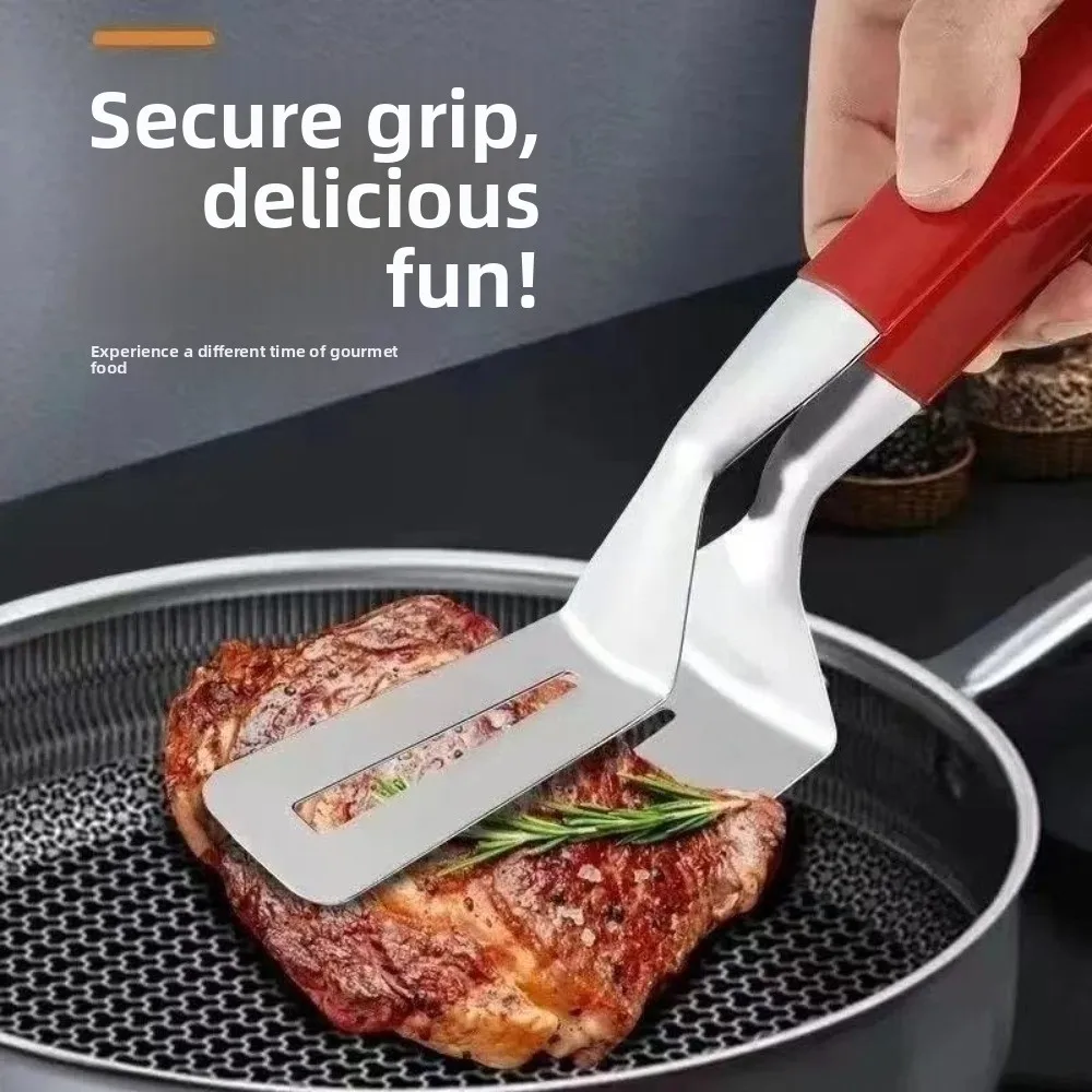 Stainless Steel Stainless Steel Grill Clamp Non-Slip Grip Anti-Scald Handle Barbecue Tongs Multi-Functional Extended Handle