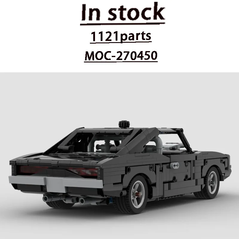 Assembly MOC-270450 Sporty Vintage Iconic Black Sports Car Building Block Model 1121 Parts Adult Birthday New Year Toy Gift