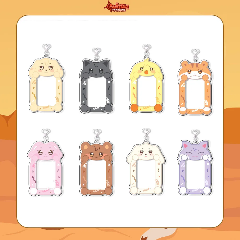 ATEEZ Cartoon Card Insertion Keychain Hongjoong Seonghwa Yunho Yeosang San Mingi Wooyoung Jongho Photo Card Holder Keychain