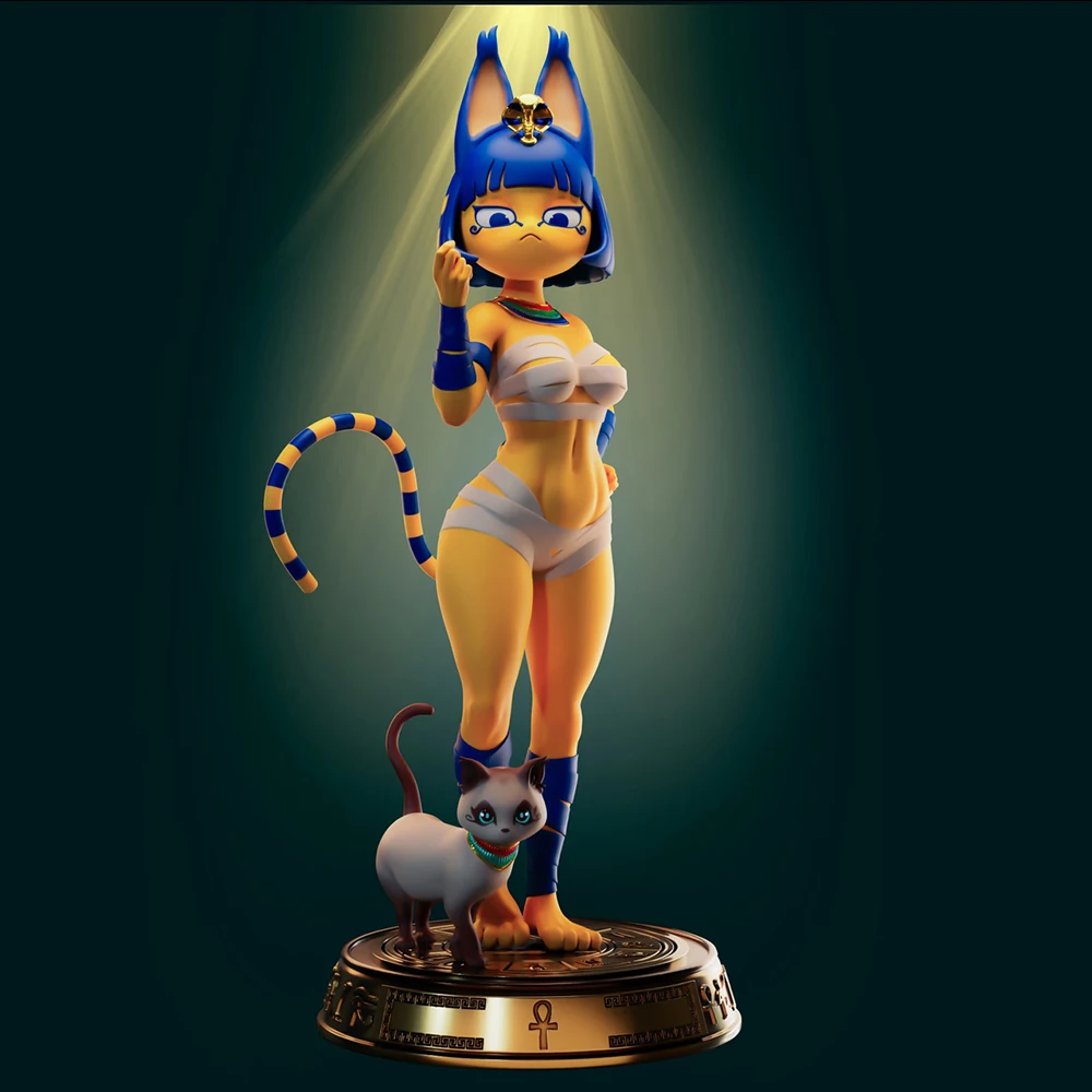 

1:24 Egyptian Cat Queen 3d Printed Model Resin Unpainted Figure Model Kit NSFW Miniature Garage Gk Kits Unassembled Diy Toys