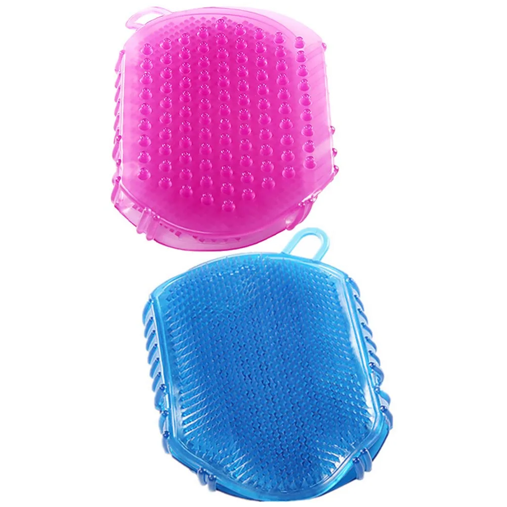 

2 pcs Massage Brush PVC Body Scrubber Double-sided Bath Brushes for Man Comfortable Shower Tools Easy Clean Durability Glove