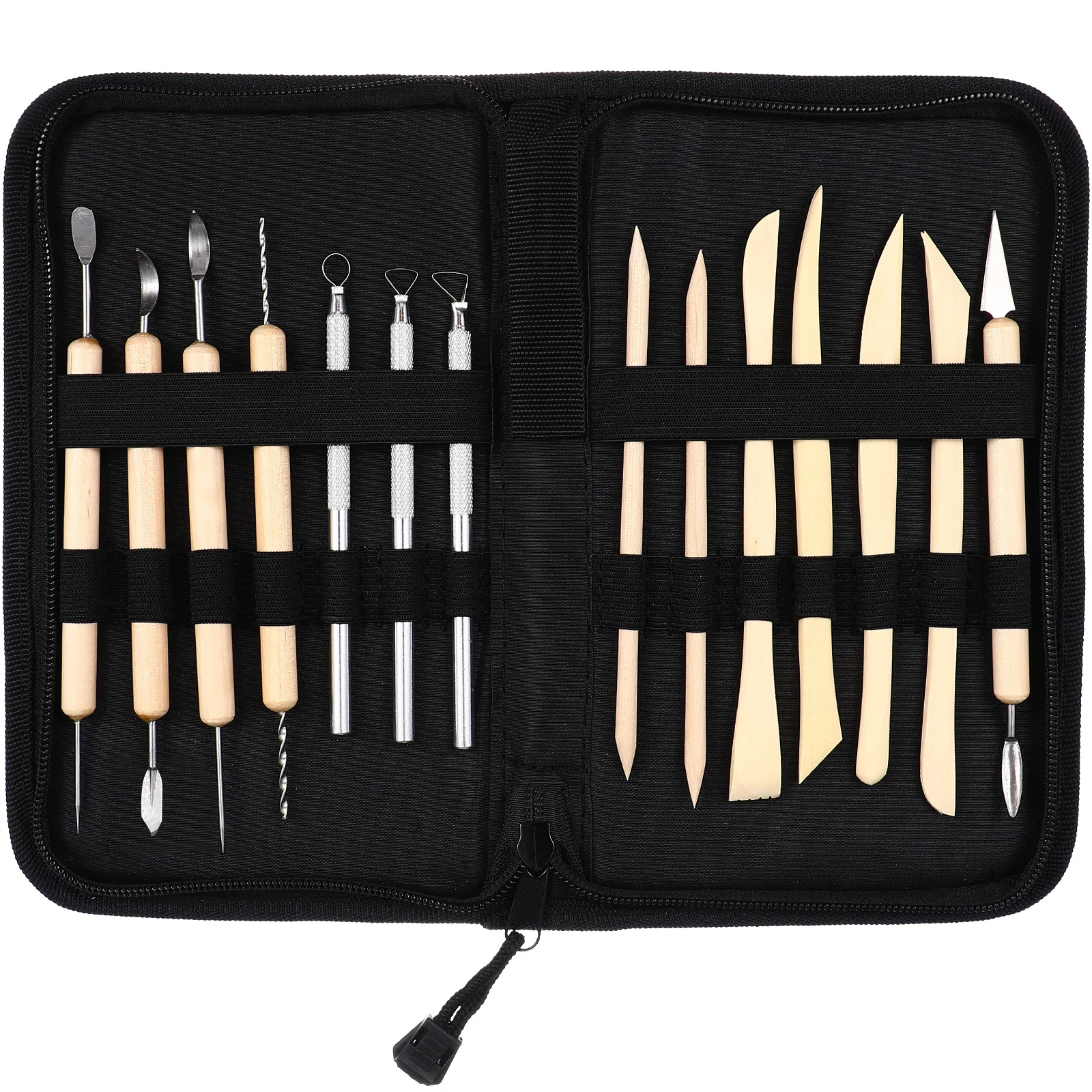 

14pcs Clay Kit Metal Carving Pottery Sculpting Tools Sculpture Jewelry Shaping Storage Case Pottery Craft Work