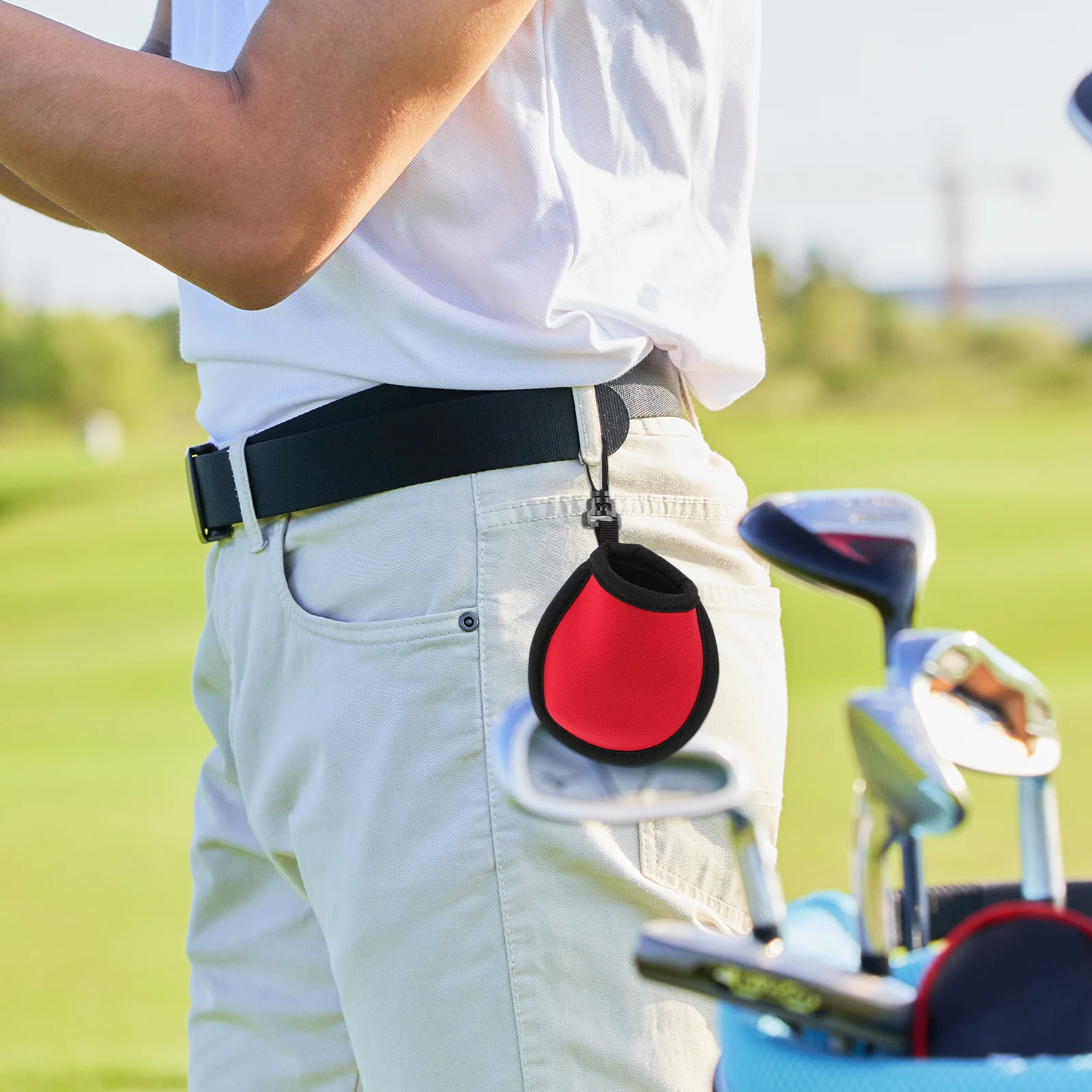 6Pcs Portable Golf Ball Washer Pocket Hanging Clip Cleaning Bag Durable Golf Accessories Organizer Pouch Ball Washer Pouch