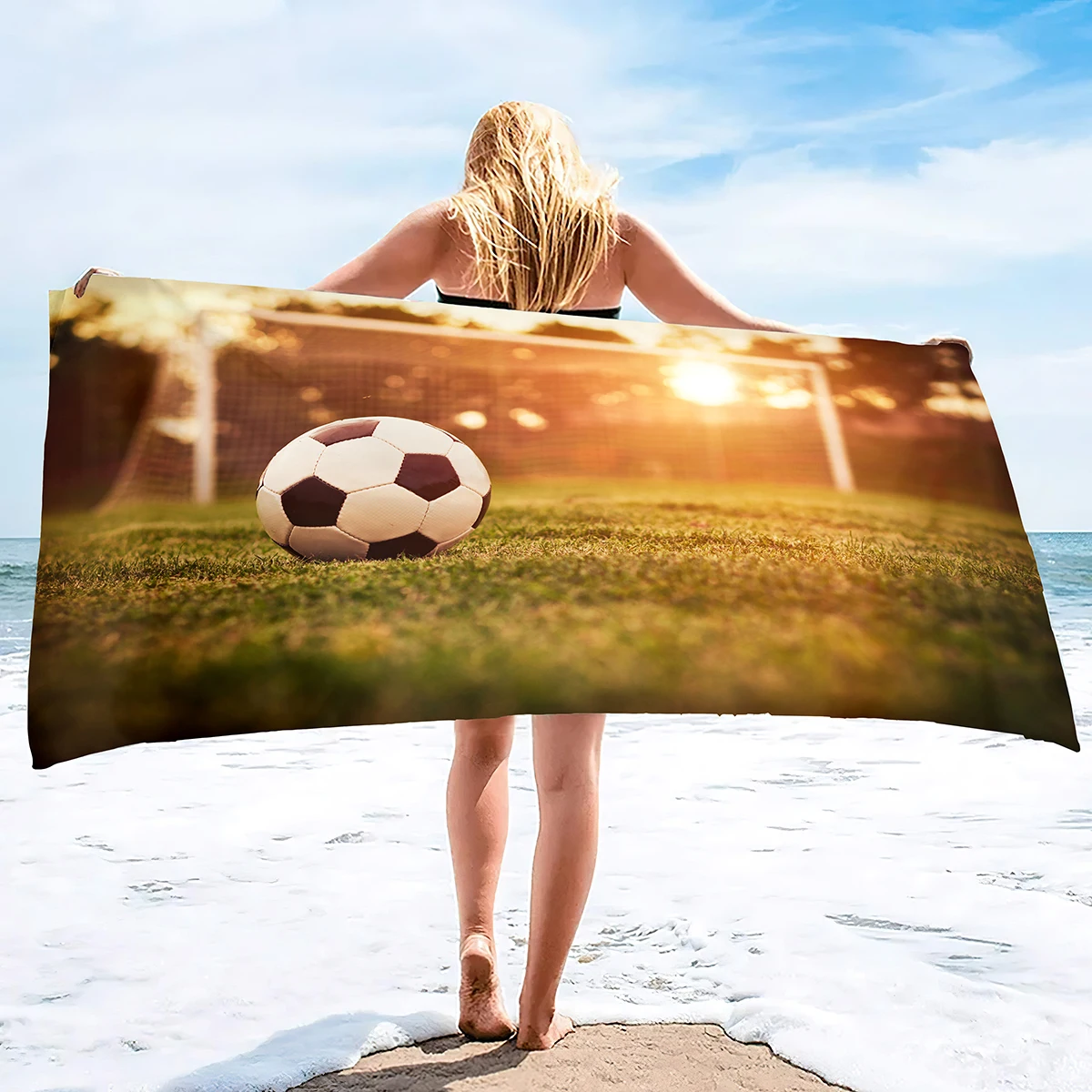 Soccer Beach Towel,Beach Towels for Men Boys,Football Towel Boys Sport Towel, Personalized Towels for Pool Beach,Towel for Teen