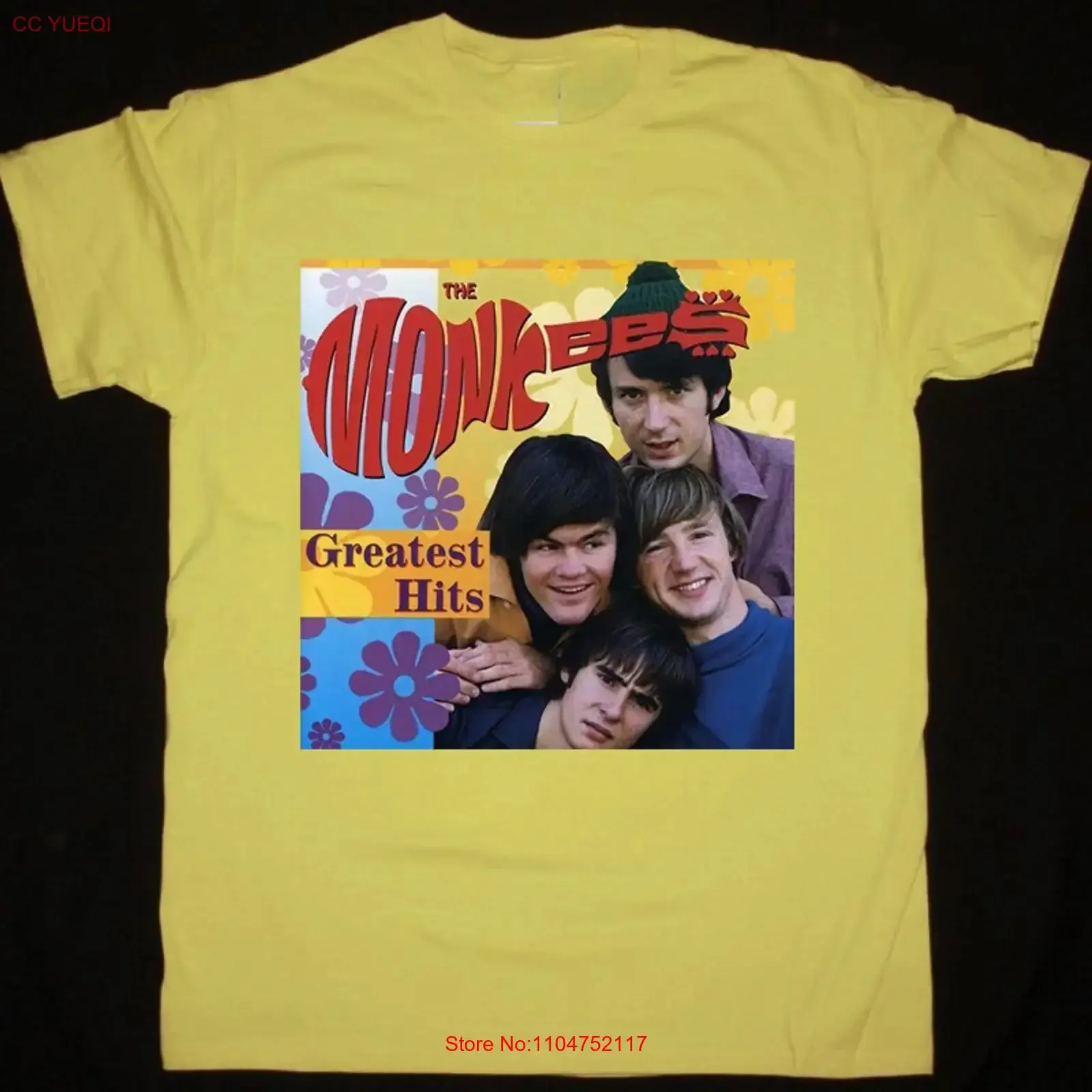 The Monkees band Greatest Hits Yellow Cotton T Shirt Full Size S 5XL vintage Washed designer clothes Stylish Slightly