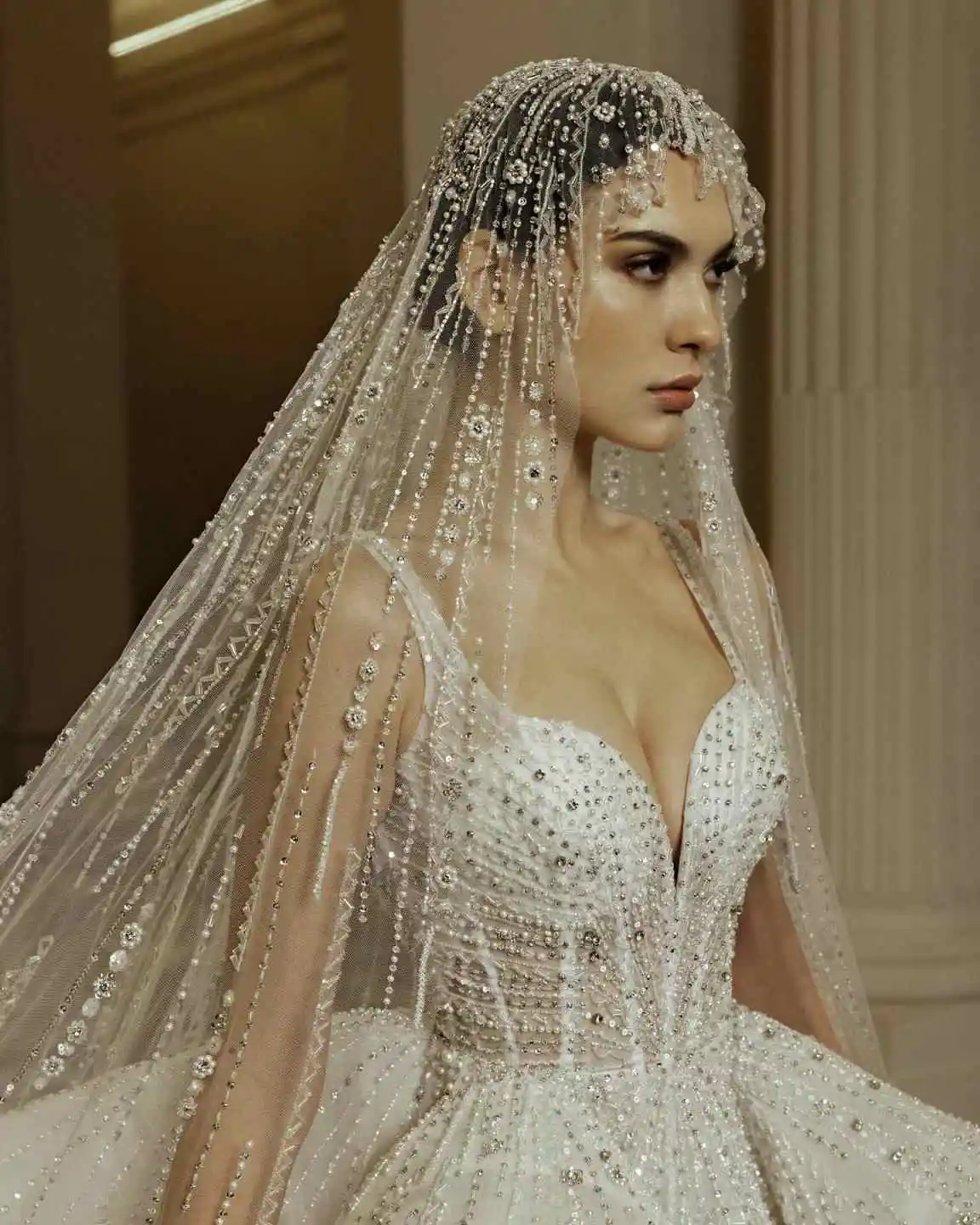 

Соборная вуаль без расчески для волос Свадебная фата Однослойная фата из тюля 3D Кристалл Кружева Тюль Белая фата цвета слоновой кости Фата на заказ