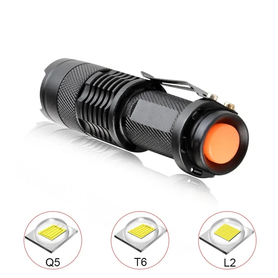 Ultra Bright Portable LED Flashlight 18650 14500 L2 T6 Q5 Lantern Adjustable Focus Torch for Outdoor Camping Emergency Light