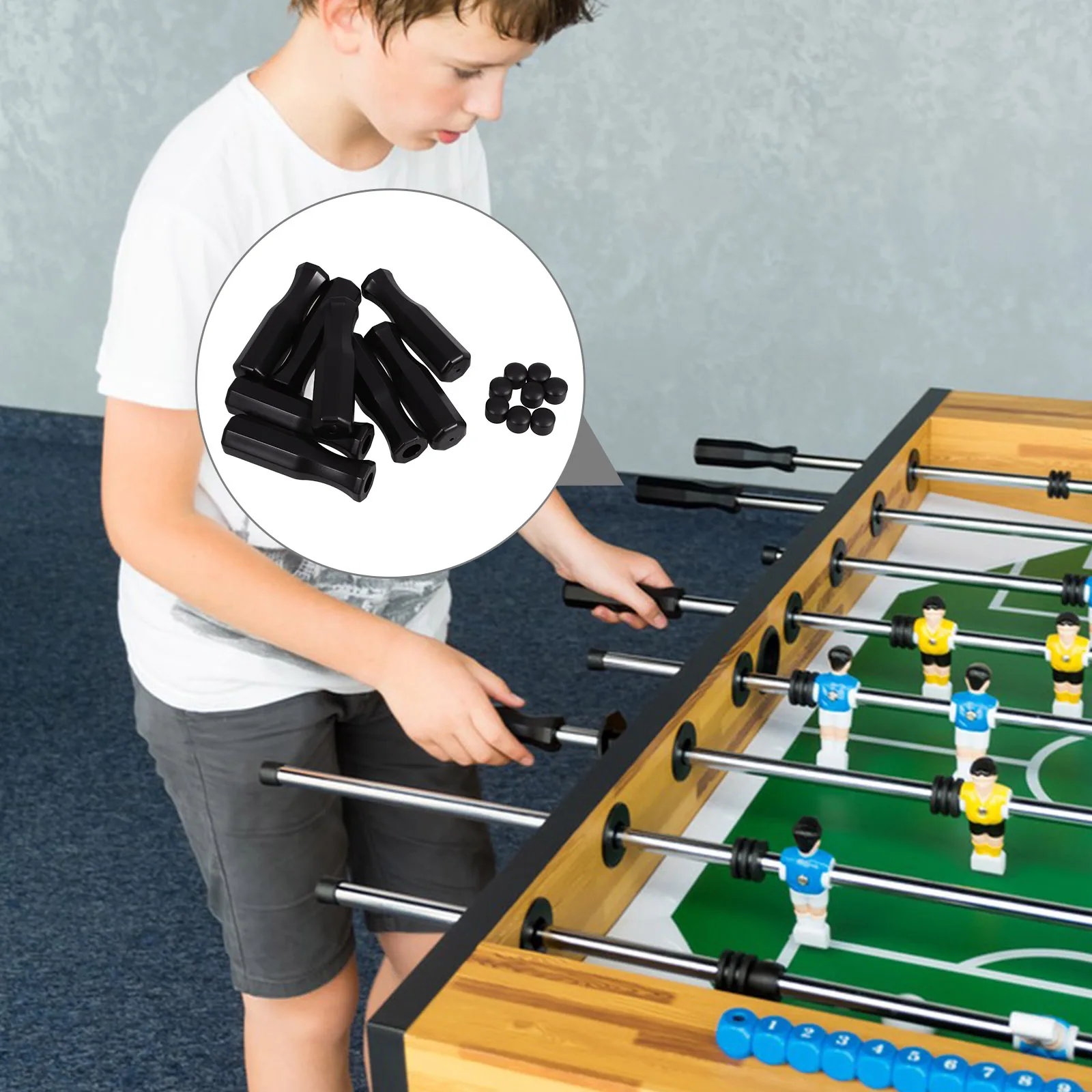 

8pcs NonSlip Plastic Foosball Parts Plastic Foosball Replacement Handles Table Soccer Grips Replacement Parts Gaming