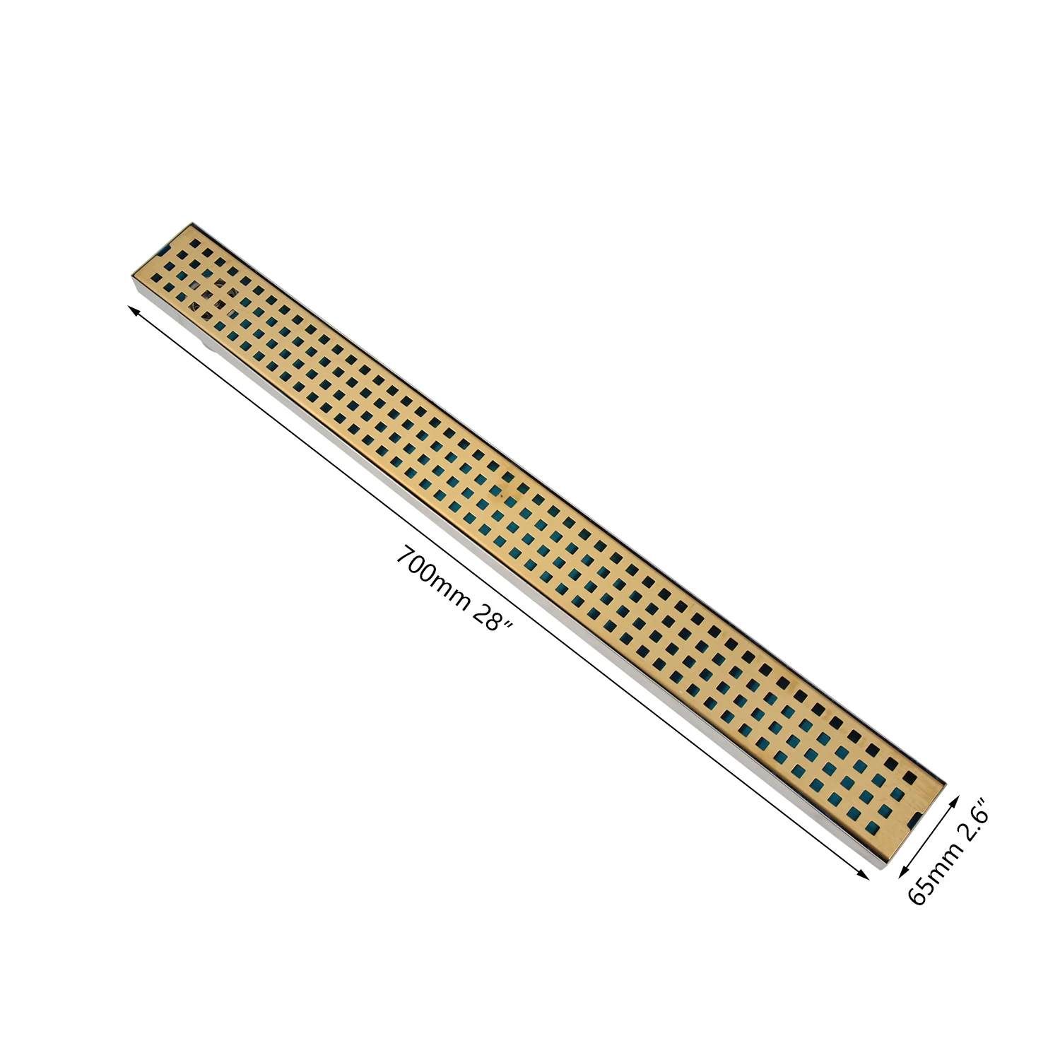 ZAPPO Golden Plated Bathroom Drains Rectangle Type Bathroom Linear Floor Drain Shower Srainer Deodorant Bathroom Floor Drain