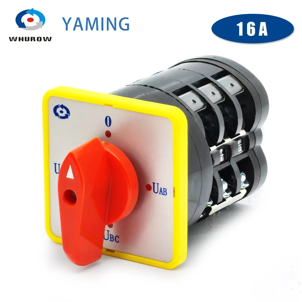Manual Transfer Rotary Cam Switch LW5-16YH3/3 16A 4 Position Voltage Selector Silver Contact 3 Levels Circuit Conversion Switch