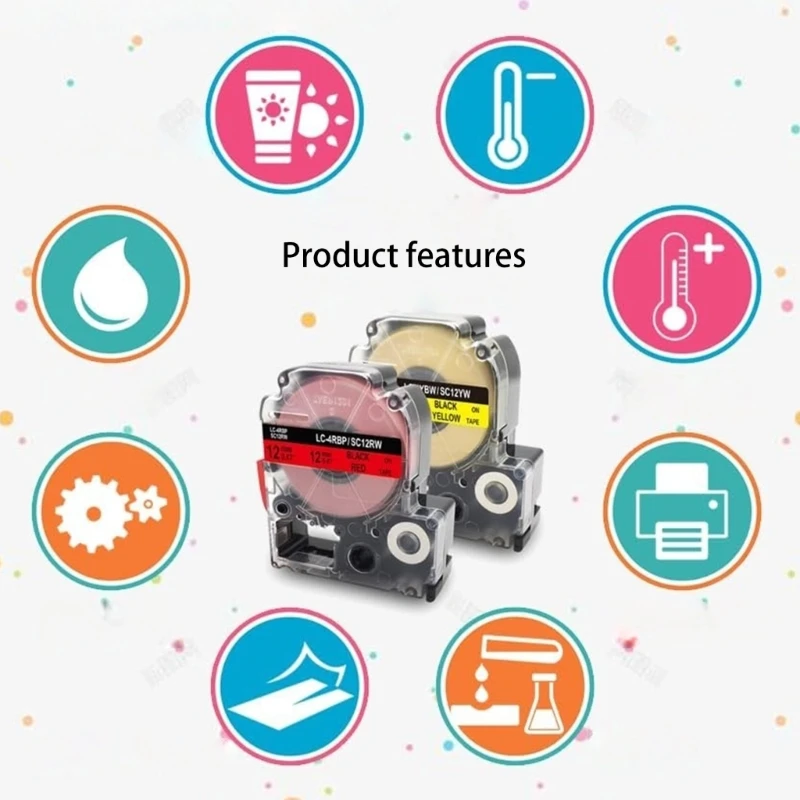 접착성 없는 12mm 장식용 라벨 빌더 테이프 4미터 일관된 다중 프린터 모델용