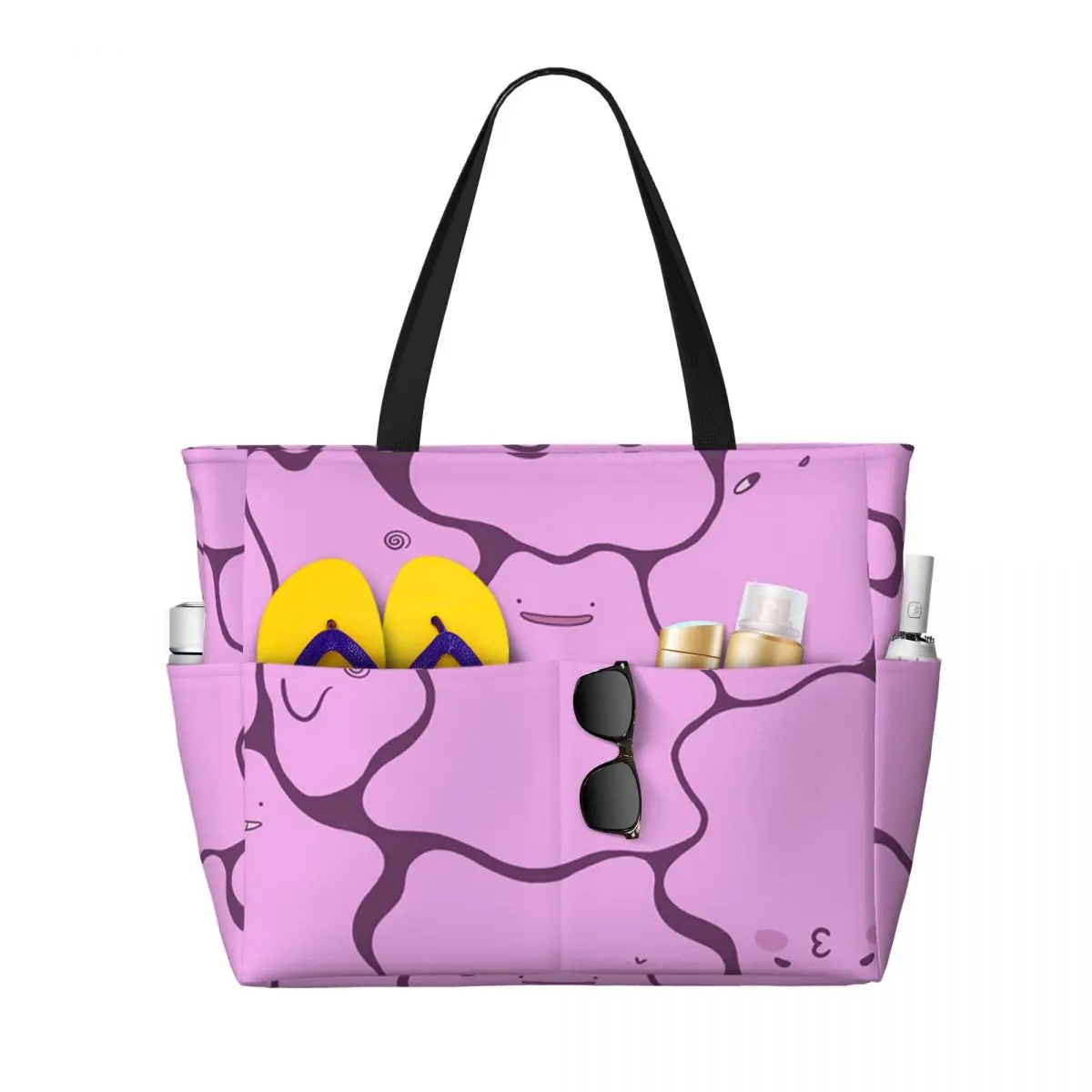 Ditto Pattern (no Shiny) Beach Tote Bag Sport Gym Yoga Duffle Large Tote Bag Women Travel Bag Fitness bag