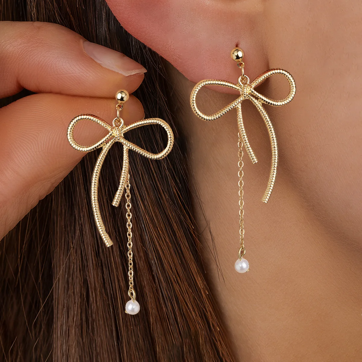 

Bow Dangle Earrings for Women,Long Tassel Earrings Vintage Elegant Party Drop Earrings, Lightweight Hypoallergenic Jewelry Gift​