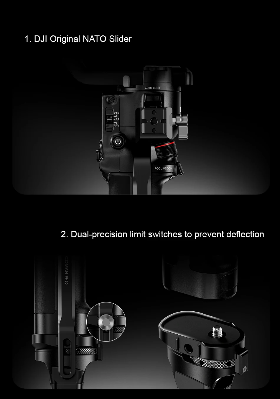 COMAN PH50 DJI Gimbal-Verstärkungsstabilisator Sicherheitsverbindungsset für DJI RS3 Pro RS4 Pro RS5 Stativ Einbeinstativ Zubehör – Detail 4