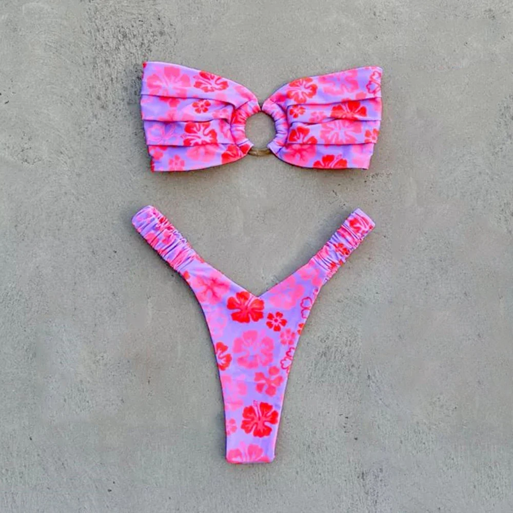 Micro Bikini Push Up Women Swimsuits 2026 Sexy Female Swimwear Brazilian Bikini Set Thong Biquini Swim Suits Print Beachwear view 3