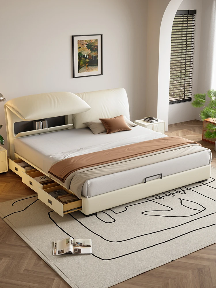 

Minimalist elephant ear genuine leather bed