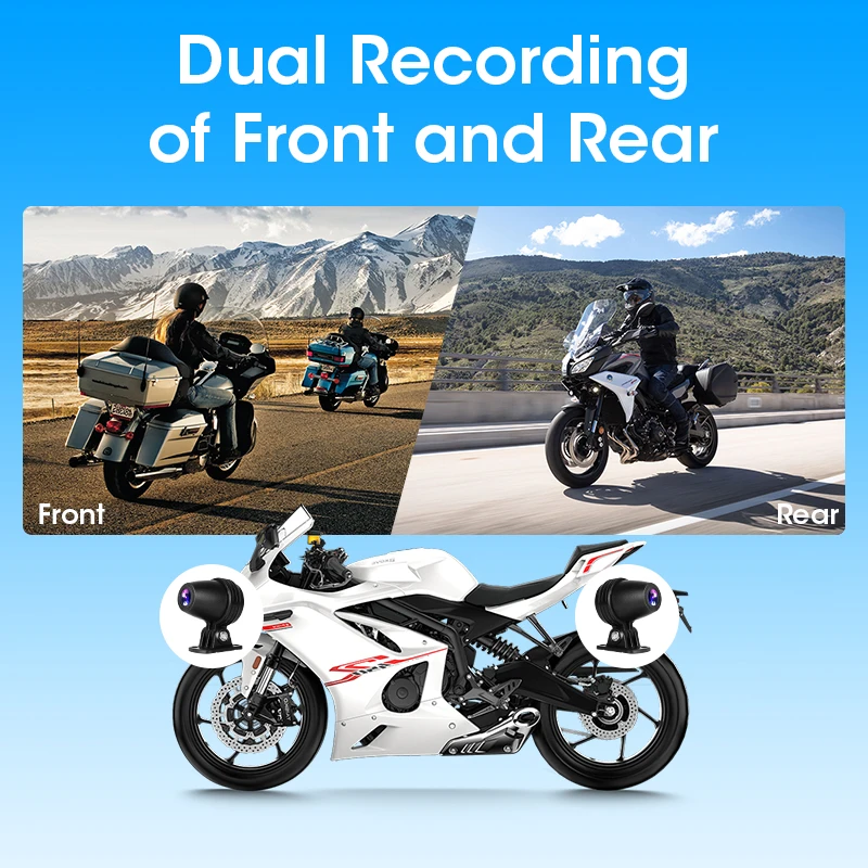 7" Motorcycle Portable Wireless CarPlay Android Auto Airplay Display Screen Waterproof DashCam Navigation Bluetooth Moto Monitor