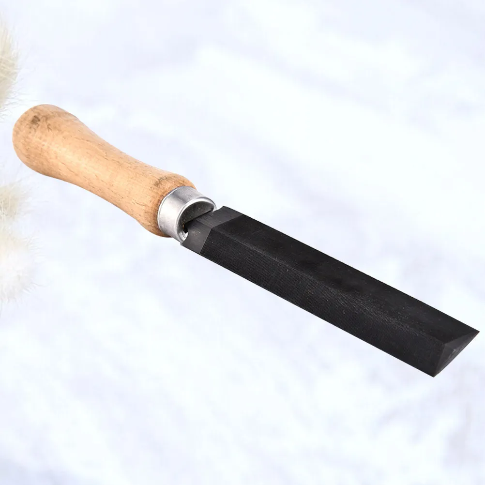 Professional Guitar Nut File Luthier Tool with Natural Wooden Handle Diamond Abrasive Fret Crowning for Ukulele Bass Repair