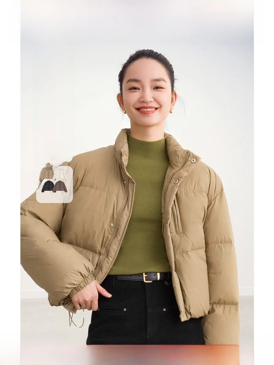 

Утепленная куртка Sli Thiened Bread Sle White Du Down Jaet: Модная теплая нейлоновая куртка в стиле ретро для повседневной носки, с длинными рукавами, стандартный крой