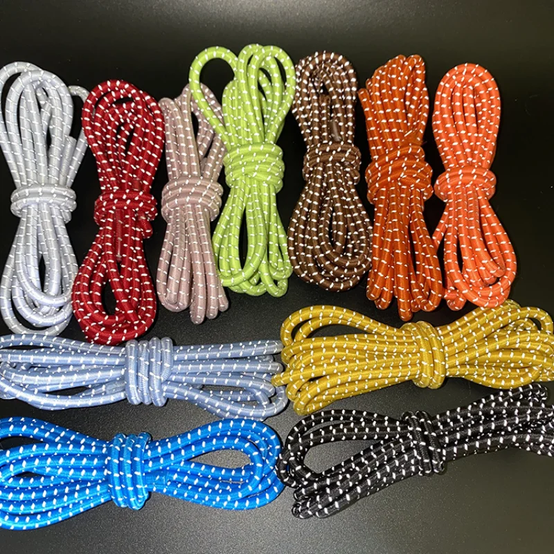 3mm Latex Elastic Rope Reflective Elastic Rope For Round Shoe laces Boots and Sneaker Shoelace DIY Garment Accessories 135CM