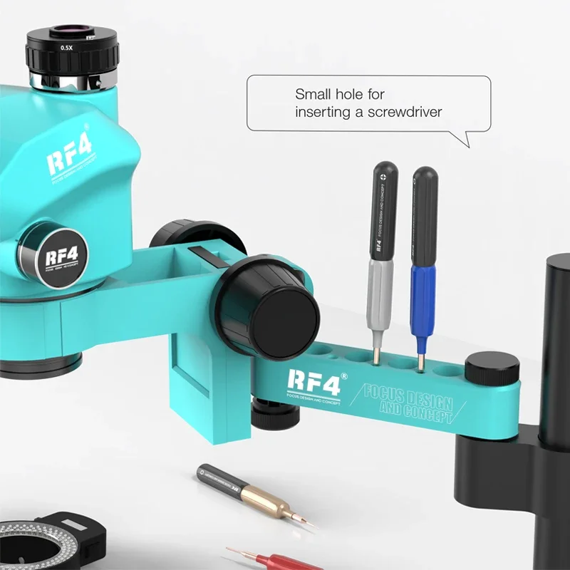 RF4 nowy zestaw mikroskop Stereo trójokularowych składanych ramię wahadłowe z mata silikonowa izolacyjnym do profesjonalnej naprawy lutowania PCB