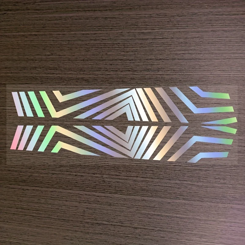 Red Iridescent Holographic Geometric Bike Decal Set Self Adhesive Sticker For Bike Frame Rim Personalized Modification