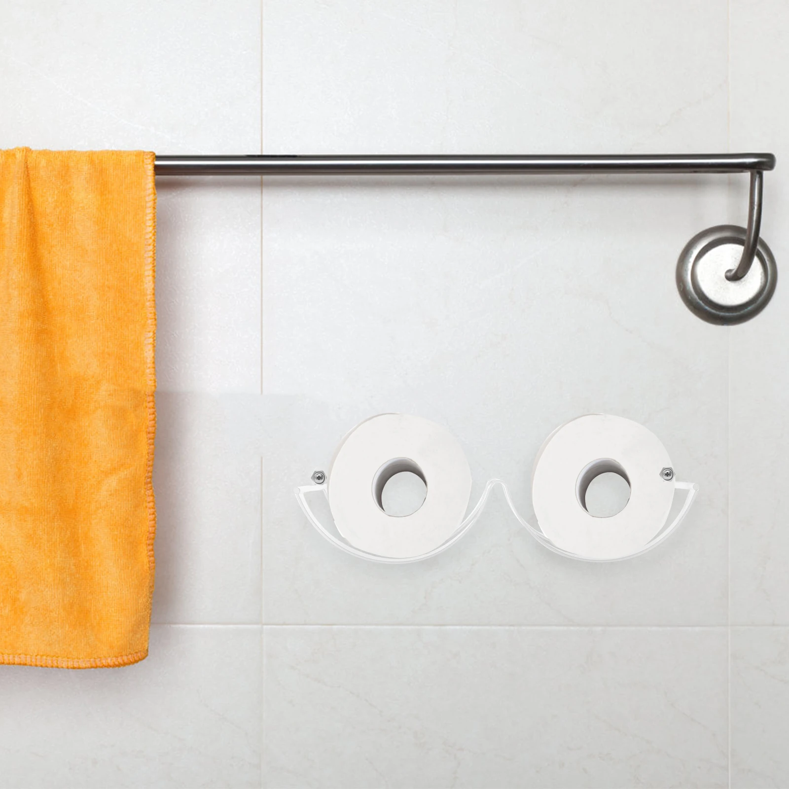 

4Pcs Metal Bathroom Tissue Rack Easy Install Wall Mount Roll Paper Storage Decorative Home Accessory Long Lasting