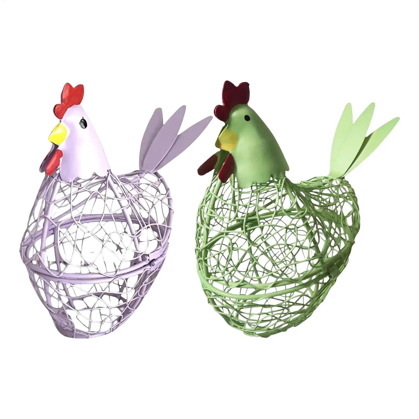 Iron Wire Home Decorations Kitchen Egg Baskets Decorative Home Crafts Can Be Closed Green Fun Iron Storage Basket