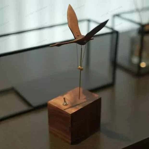 Flying swan, solid wood handmade creative smart tabletop ornament birthday gift toy
