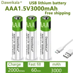 AAA Usb Rechargeable Battery Lifepo4 Original Rechargeable Lithium Batteries Power Bank Aaa Recharable  Recharchable Finger