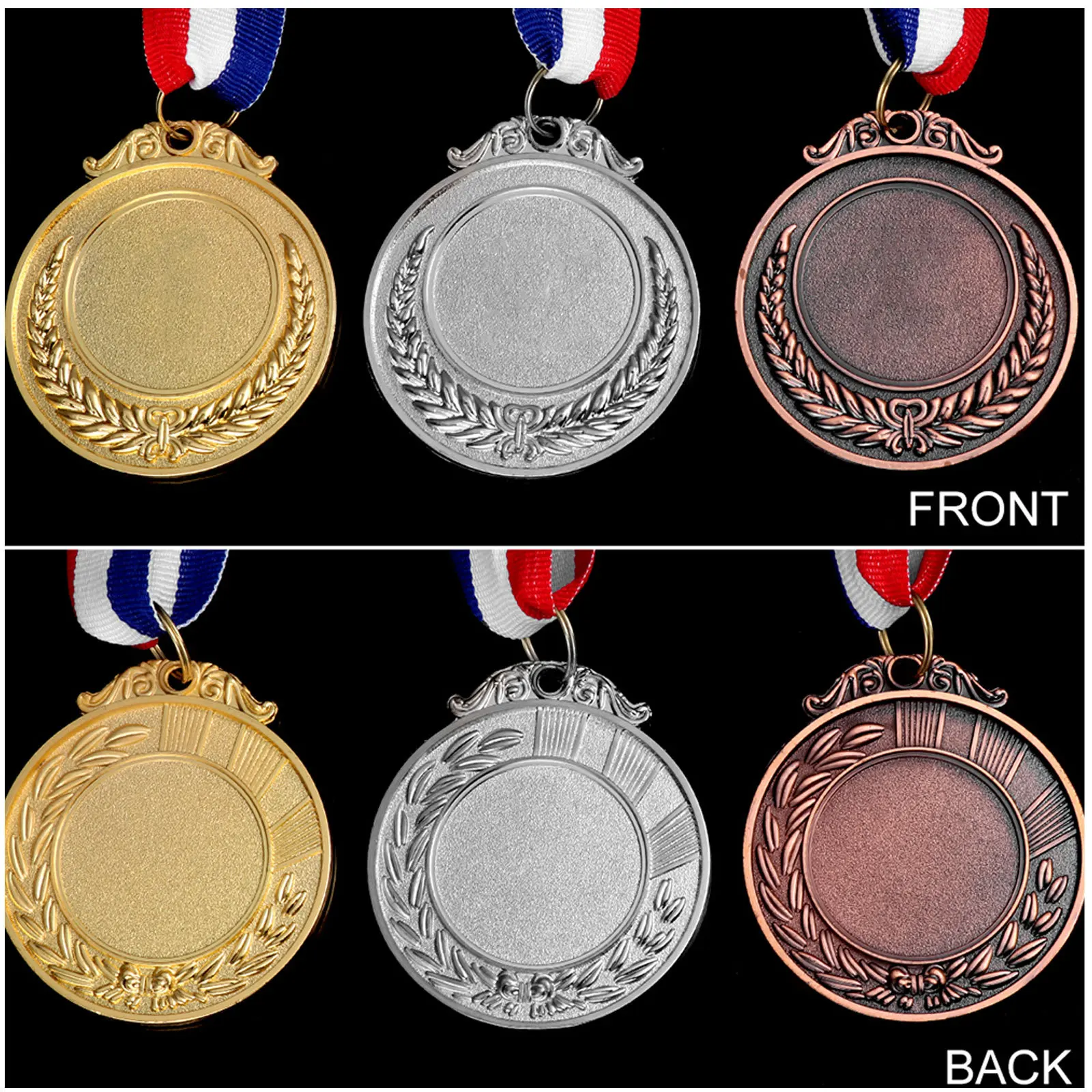 

9pcs Award Medals Zinc Alloy Wheat Design 1/2/3 Engraved Metal Competition Prizes For Sports Academics Party Trophy Gift