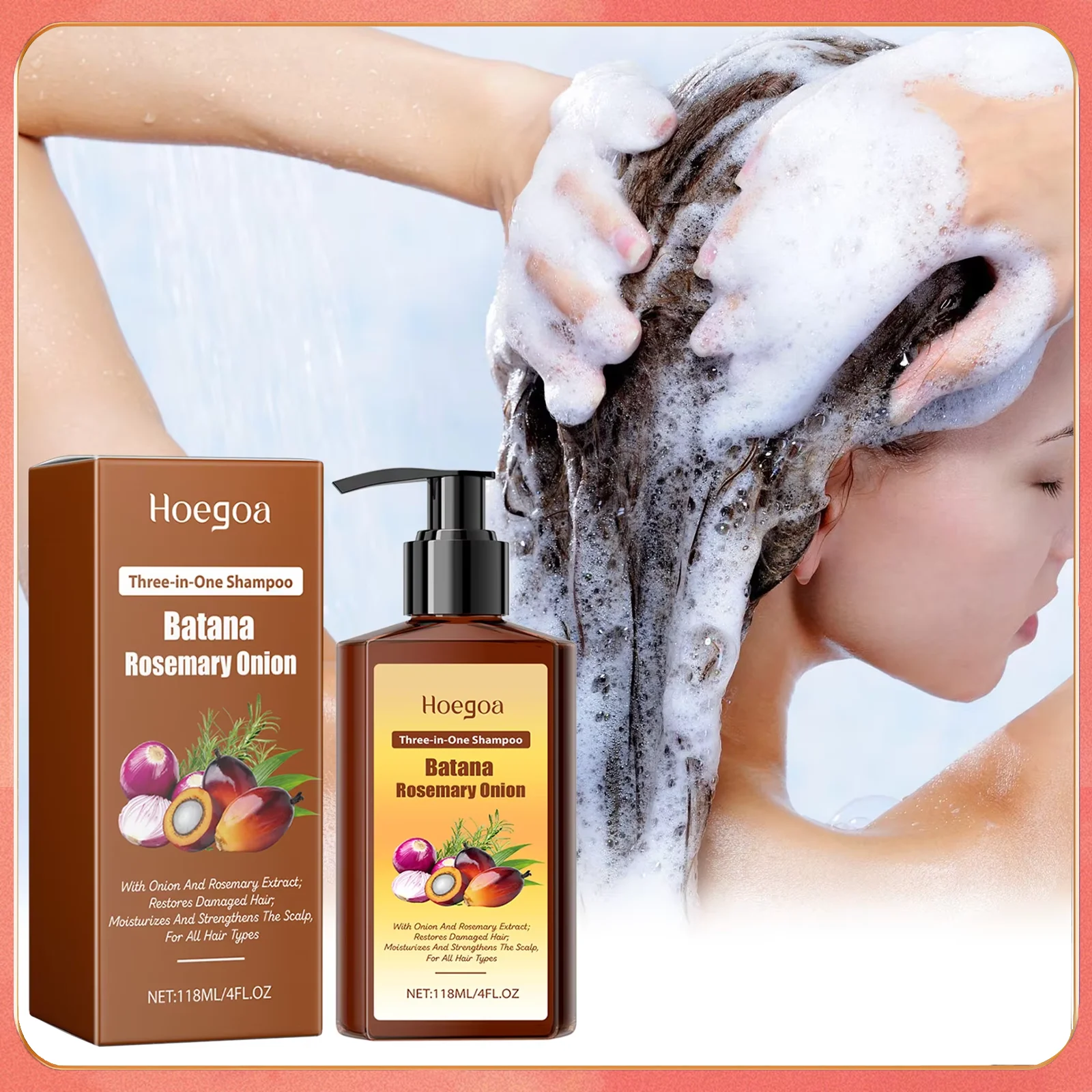 

3в1 шампунь с розмарином Батана, против выпадения волос, успокаивающий кожу головы, глубокое очищение, укрепление корней волос, восстановление, питательный шампунь