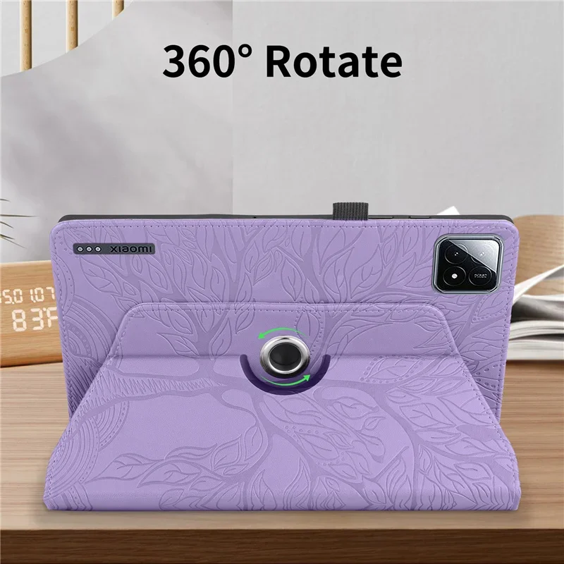 360เคสแบบหมุนได้สำหรับ Xiaomi redmi Pad SE 11นิ้วเคสลายนูนต้นไม้เคส funda สำหรับ Xiaomi Mi Pad 6 5 Pro 11นิ้วฝาครอบแท็บเล็ต