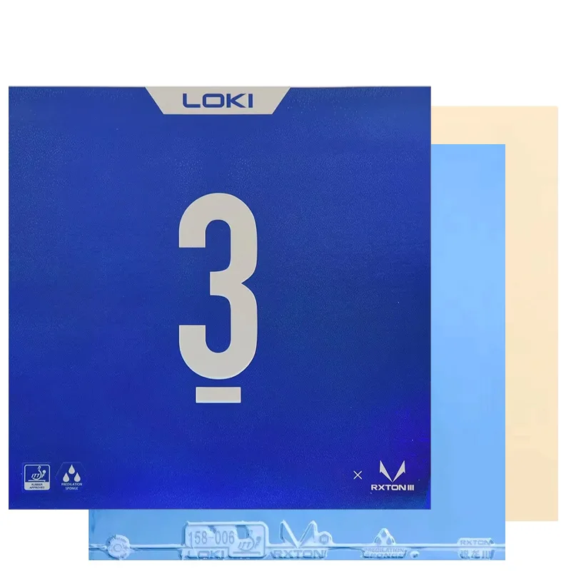 LOKI RXTON 3 Kleurrijk Tafeltennisrubber met Cake Sponge Sticky Professioneel Ping Pong Rubber Blad Blauw Roze Groen Paars