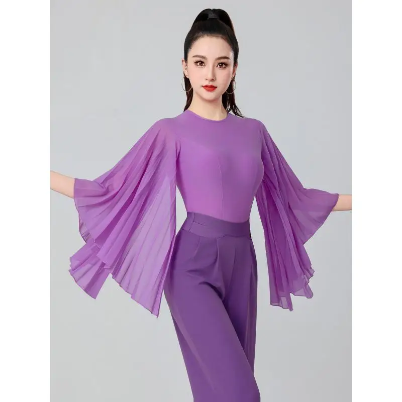 

Latin Dance Top Women's Adult Cha Cha Dance Leotard Modern Dance Costume