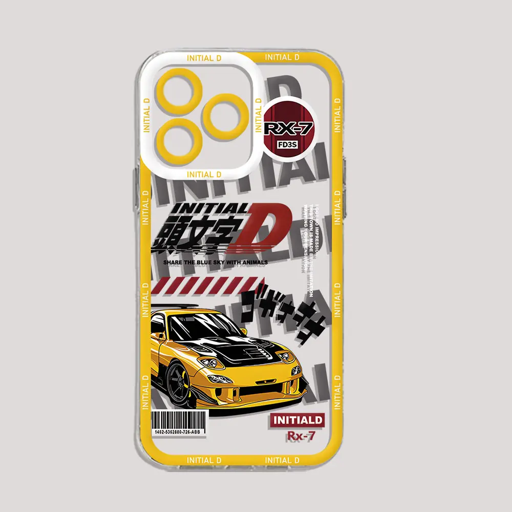 Anime Initial D AE86 Phone Case For iPhone 15 14 13 12 11 Mini Pro Max X XR XSMax 6S 6 7 8 Plus SE20 Transparent Cover