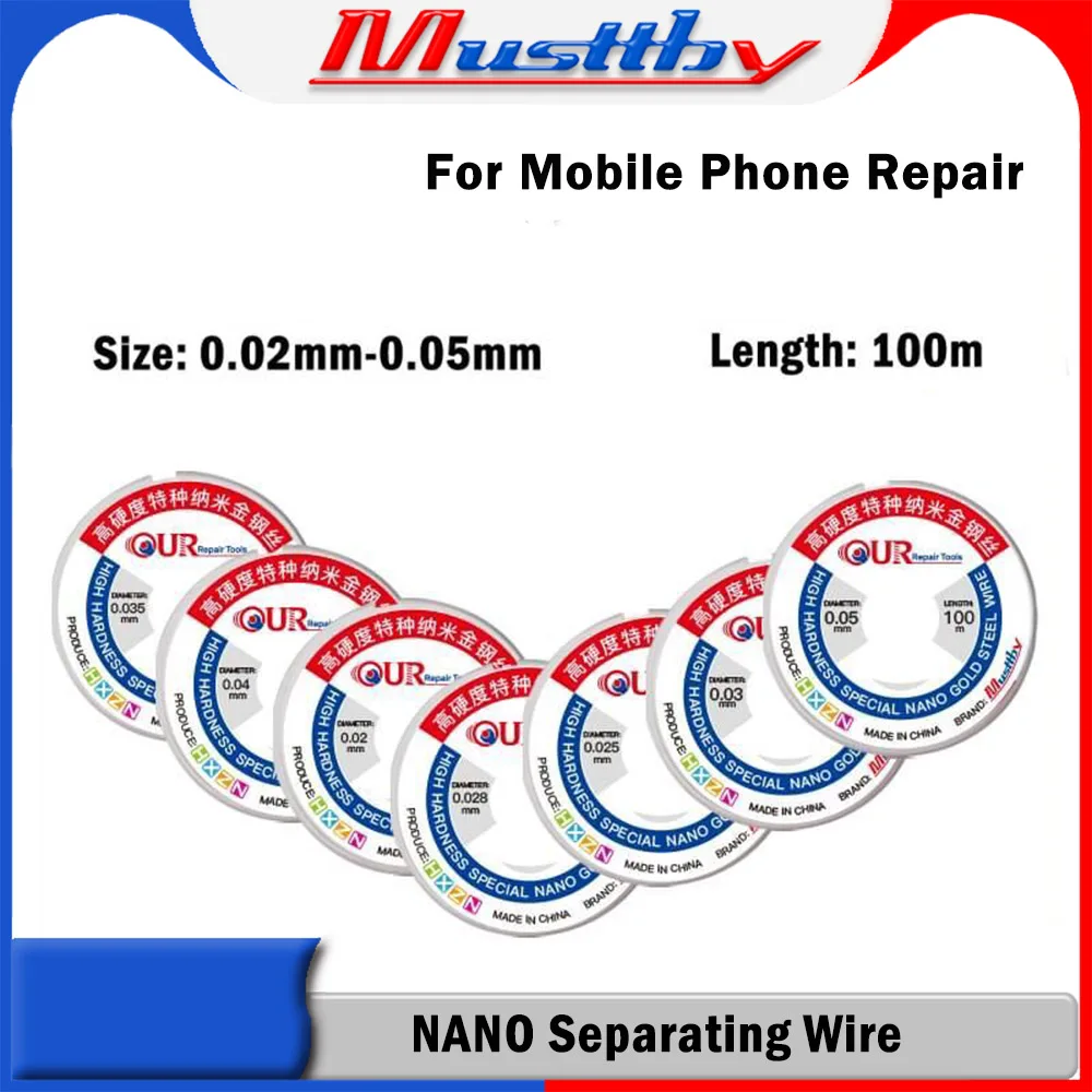 MUSTTBY 10pcs High Hardness Wire LCD Screen Separating Line for Curved OLED Broken Glass Cutting Remove Mobile Phone Repair