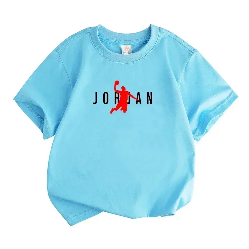 Summer Casual Children Casual Jordan Print Cotton Breathable T-shirt Fashion Kids Short Sleeve Sport Tees Tops Boy Girl Clothes