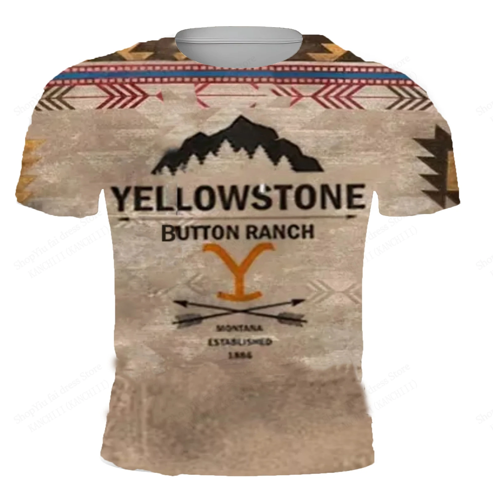 2025 خمر يلوستون ثلاثية الأبعاد تي شيرت مطبوع للرجال النساء موضة الصيف عادية قصيرة الأكمام التي شيرت جديد شعبي بلايز تيز الملابس