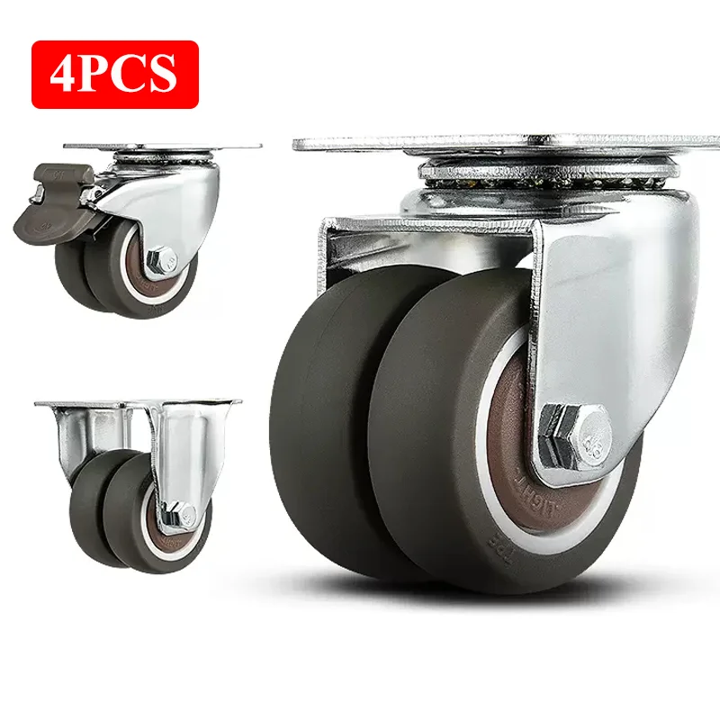 Heavy Load Caster Rubber Wheels For Furniture Industrial Casters Duty 2 Inch Moving Swivel Roller Wheel Move Effortlessly Brake