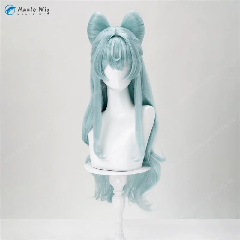 

Genshin Impact Yumemizuki Mizuki Cosplay 85cm Mint Green Heat Resistant Synthetic Hair Halloween Anime Wigs + Wig Cap