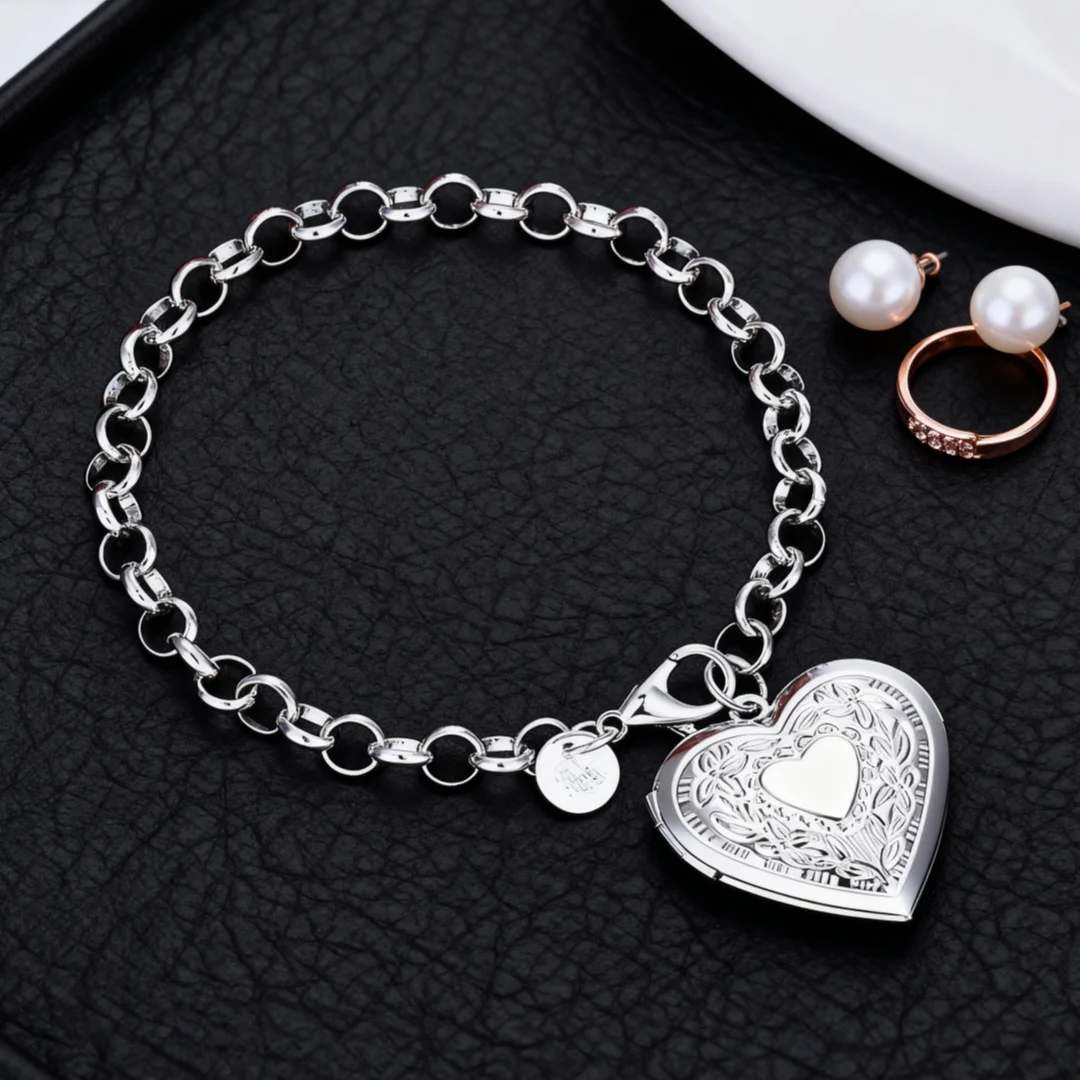 

Простые висячие браслеты-цепочки из стерлингового серебра 925 пробы с сердечками для женщин, модные вечерние свадебные аксессуары, ювелирные изделия, Рождественский подарок