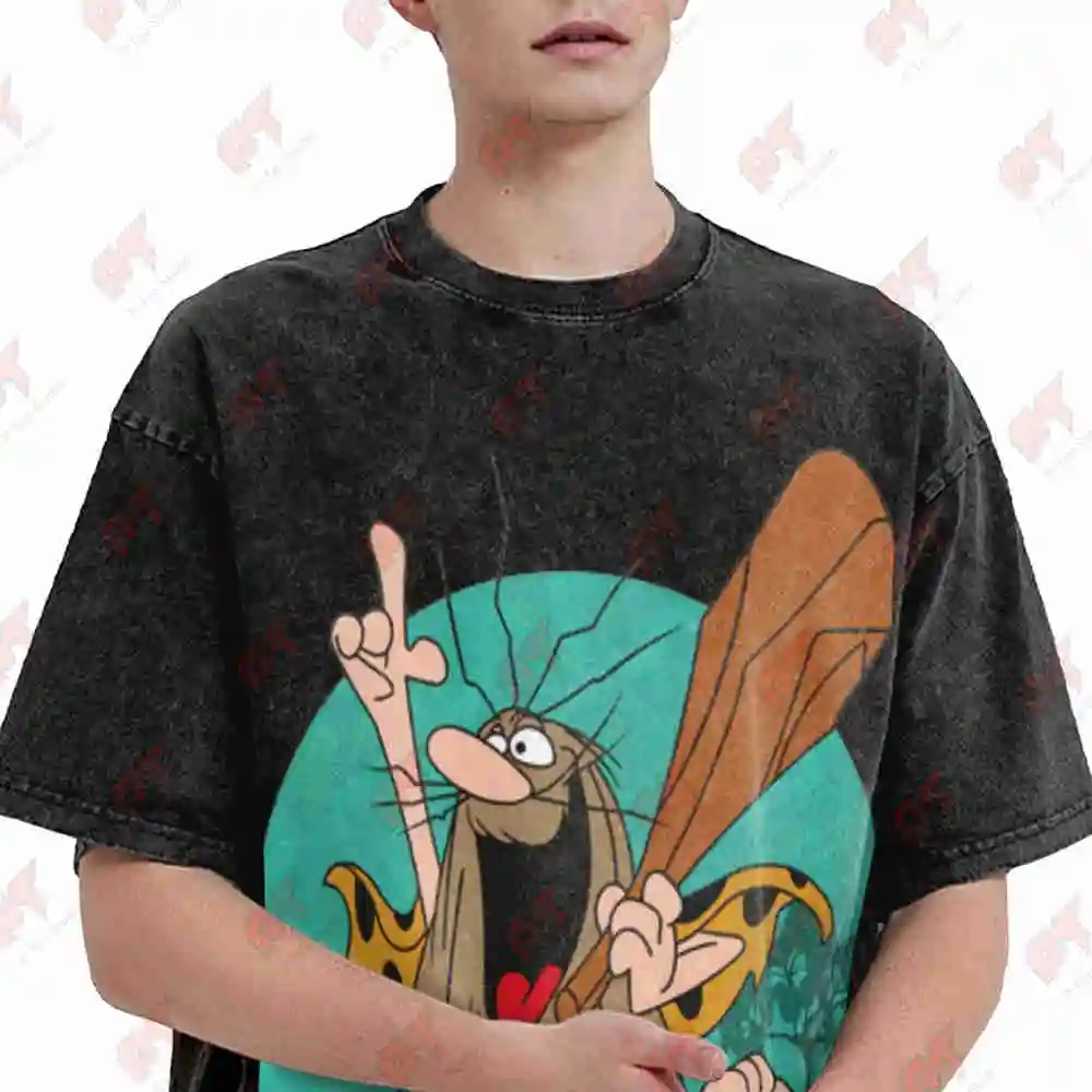 Captain Caveman Hanna Barbera Cartoon Vintage Washed Tee Pure Cotton T-Shirt