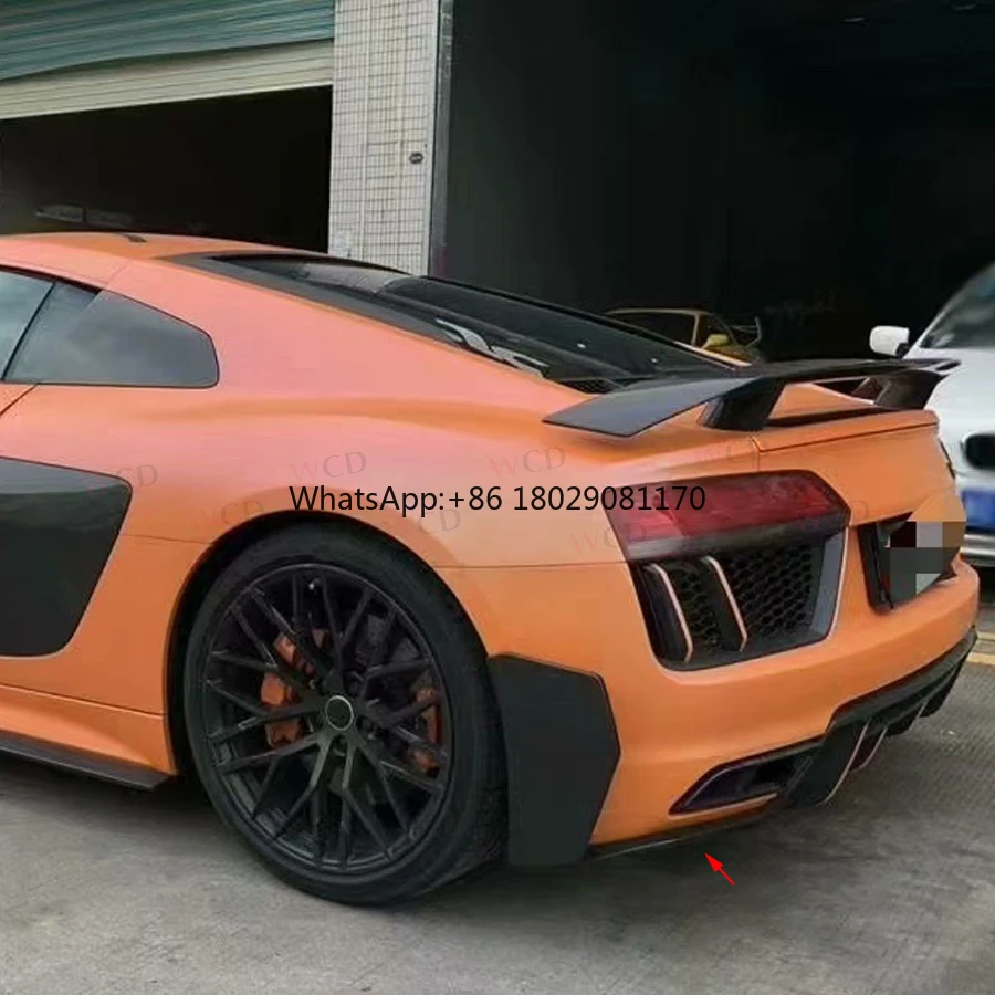 Tylny zderzak z prawdziwego włókna węglowego Canards Splitter do Audi R8 V10 2016-2018 Tylny spojler splitter