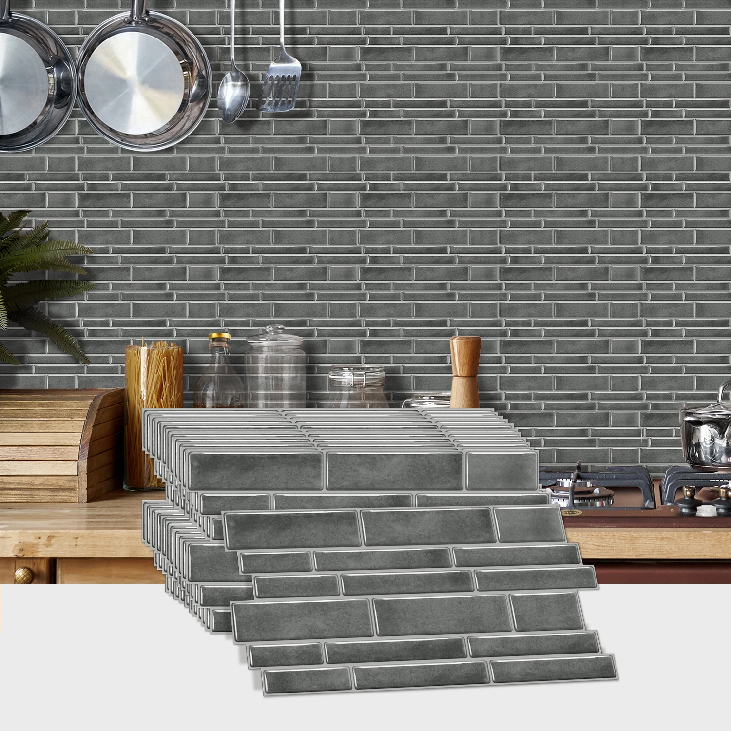 Peel and Stick Backsplash Tiles, Self-Adhesive 3D Subway Tile Stickers for Kitchen Bathroom (6/12/24/48 PCS)