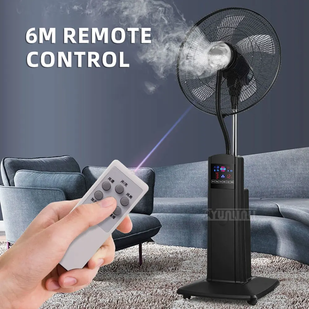Home Mist Fan with 1.8L Water Tank for Indoor Use—Water-Cooled, 16-Inch Mist Fan