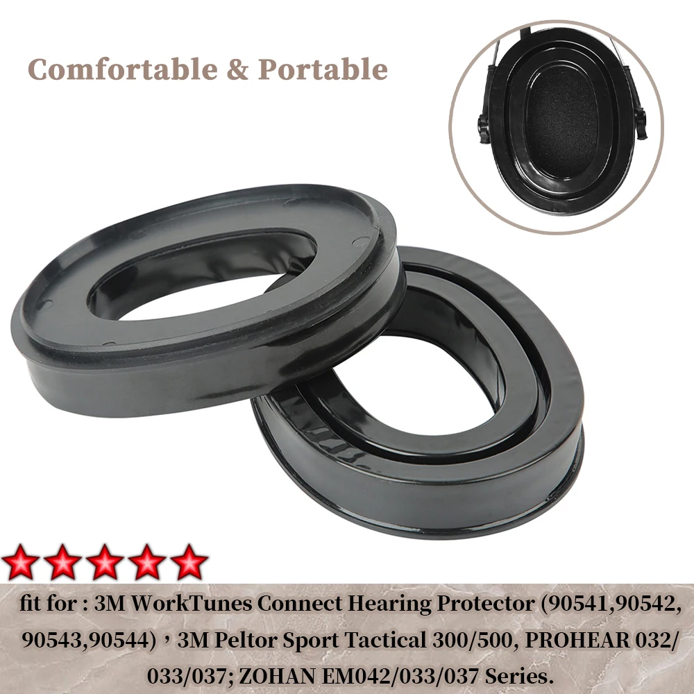 1 Pair Soft Cooling Silica Gel Headphone Earpads for 3M peltor Headphone Thick Cushions Earphone Earpads Replacement