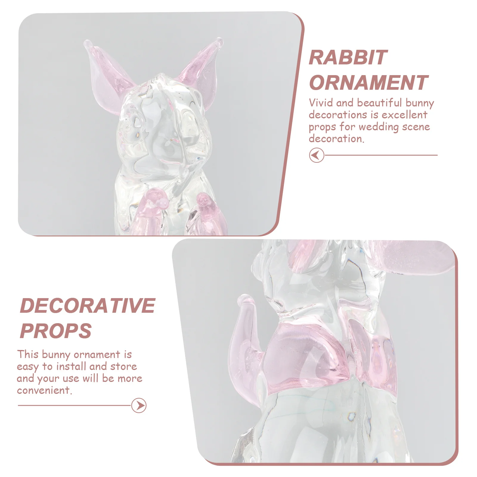 

Premium Glass Bunny Ornament Gold Plated for Living Room Desk Decor Wedding Party Atmosphere Accessory